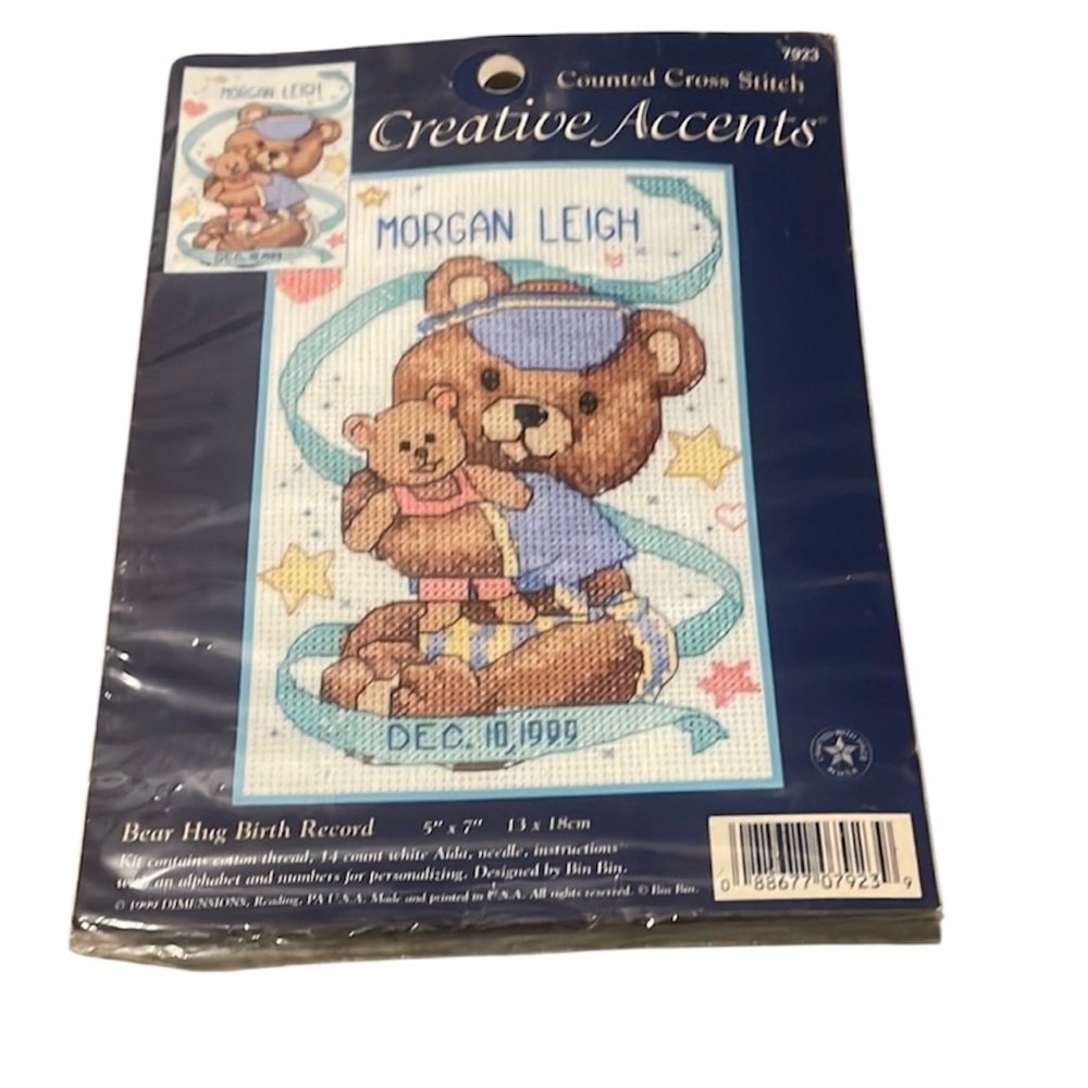Dimensions Bear Hug Birth Record Counted Cross Stitch Kit